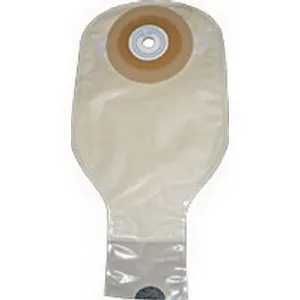 Nu-Hope - From: 7404-C To: 7412-C - One piece Post Op Precut Convex Adult Drainable Pouch with Closure Clamp 1/2" Round, 11" L x 5 3/4" W, Opaque, 3 1/2" Adhesive Foam Pad, 24 oz., Odor proof