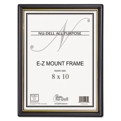 Nudellmfg - NUD11800 - Ez Mount Document Frame/Accent, Plastic Face, 8 X 10, Black/Gold