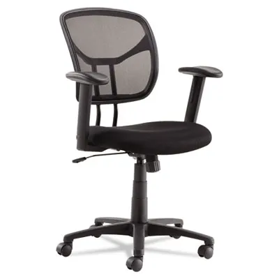 Oif - OIFMT4818 - Swivel/Tilt Mesh Task Chair With Adjustable Arms, Supports Up To 250 Lbs., Black Seat/Black Back, Black Base