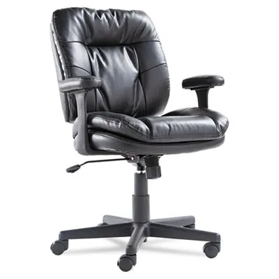 Oif - OIFST4819 - Executive Bonded Leather Swivel/Tilt Chair, Supports Up To 250 Lbs, Black Seat/Back/Base