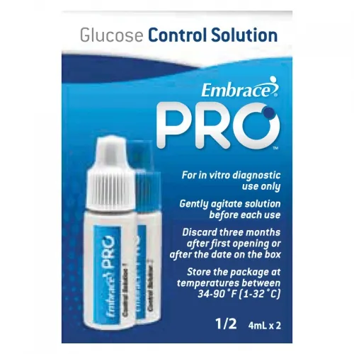 Omnis Health - Embrace Pro - ALL02AM0210 - Blood Glucose Control Solution Embrace Pro 2 X 4 mL Level 1 & 2