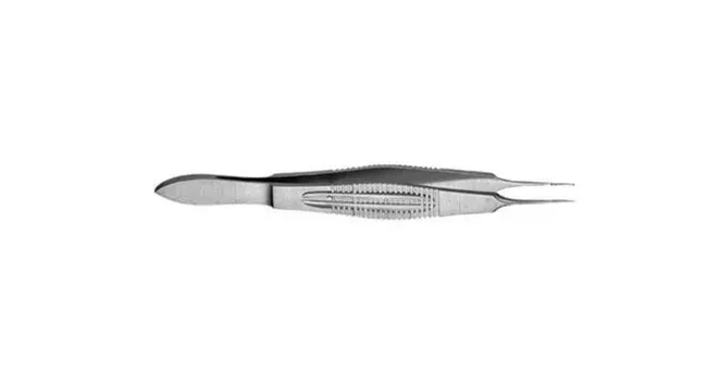 V. Mueller - Op3308-001 - Suture Forceps V. Mueller Castroviejo 4-1/8 Inch Length Surgical Grade Wide Thumb Handle 0.12 Mm Tip With 1 X 2 Teeth And Tying Platform