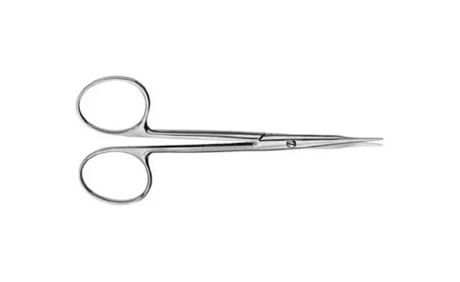 V. Mueller - OP5690 - Tenotomy Scissors V. Mueller Stevens 4 Inch Length Surgical Grade Stainless Steel NonSterile Finger Ring Handle Curved Blunt Tip / Blunt Tip