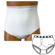 Team Options - Options - 80204LR - OPTIONS Ladies' Basic with Built In Barrier/Support, White, Right Side Stoma, Large