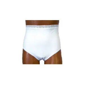 Team Options - 81204SD - OPTIONS Split-Cotton Crotch with Built-In Barrier/Support, White, Dual Stoma, Small 4-5, Hips 33" - 37"
