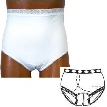 Team Options - Options - 81204SR - OPTIONS Split Cotton Crotch with Built In Barrier/Support, White, Right Side Stoma, Small 4 5, Hips 33" 37"