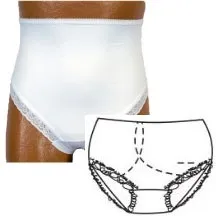 Team Options - Options - 880-04-MR - OPTIONS Ladies' Brief with Open Crotch and Built In Barrier/Support, White, Right Stoma, Medium 6 7, Hips 37" 41"