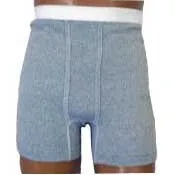 Team Options - Options - 94006MD - OPTIONS Men's Boxer Brief with Built In Barrier/Support, Gray, Dual Stoma, Medium 36 38