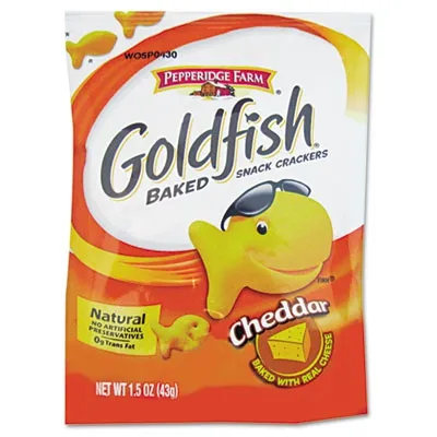Pepperidge - PPF13539 - Goldfish Crackers, Cheddar, Single-Serve Snack, 1.5Oz Bag, 72/Carton