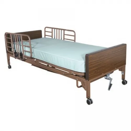 PMI - Professional Medical Imports - PBSMB-FRFCPKG - ProBasics Semi-Electric Bed Package with Full Rails & Fiber Core Mattress