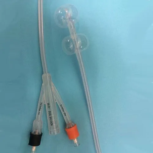 Duette - Poiesis Medical - D-10016 - 100% Silicone Dual-Balloon 2-Way Foley Catheter 16 Fr