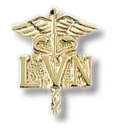 Prestige Medical - 92 - Cloisonn&eacute; Tacs - Cloisonn&eacute; Insignia Tacs - Licensed Vocational Nurse (caduceus)