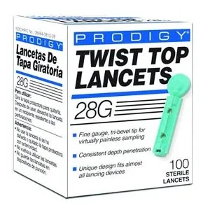 Prodigy Diabetes Care - 990328 - Twist Top Lancets 28g, Fine Gauge, Tri-bevel Tip