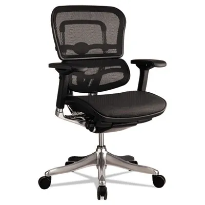Raynor Grp - EUTME5ERGLTN15 - Ergohuman Elite Mid-Back Mesh Chair, Supports Up To 250 Lbs., Black Seat/Black Back, Black Base