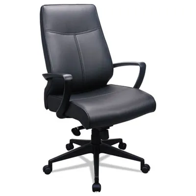 Raynor Grp - EUTTP300 - 300 Leather High-Back Chair, Supports Up To 250 Lbs., Black Seat/Black Back, Black Base
