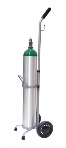 Responsive Respiratory - 150-0100 - Single D / E  Cylinder Cart W/ Adj Handle