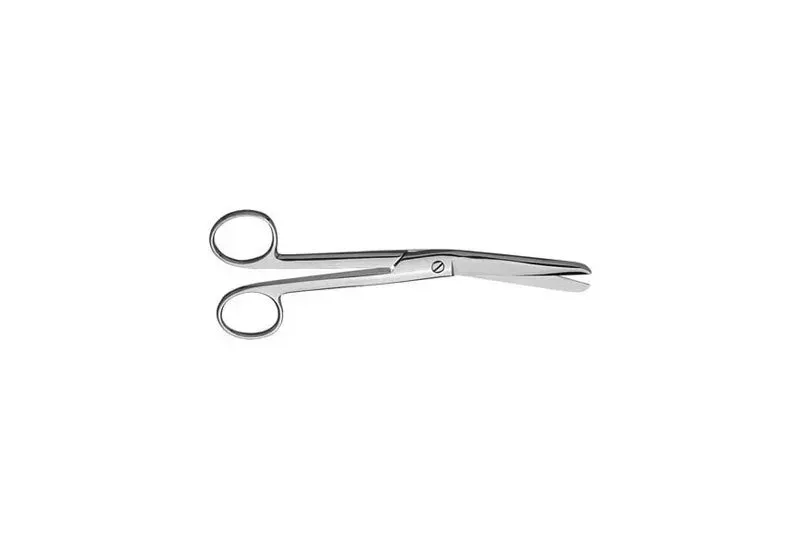V. Mueller - SU1952 - Scissors Rochester Ferguson 7 Inch Length Surgical Grade Finger Ring Handle Angled Blunt Tip / Blunt Tip