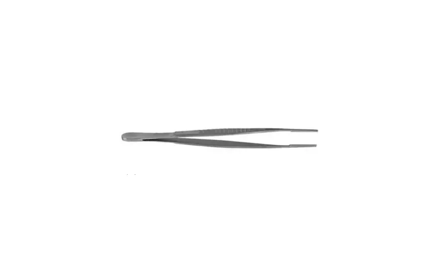 V. Mueller - CH5902 - Vascular Tissue Forceps DeBakey 7 3/4 Inch Length Surgical Grade Stainless Steel NonSterile NonLocking Thumb Handle Straight Grooved Serrated Tips