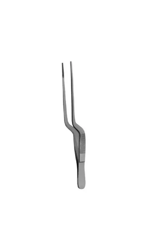 V. Mueller - AU6120 - Dressing Forceps Lucae 5 3/4 Inch Length Surgical Grade Stainless Steel NonSterile NonLocking Bayonet Handle Straight Serrated Jaws