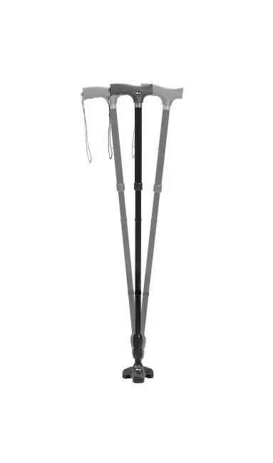 Drive DeVilbiss Healthcare - Flex-N-Go - RTL10305 - Drive Medical Flex N Go RTL10305 Folding Cane Flex N Go Aluminum 32 1/2 to 39 1/2 Inch Height Black