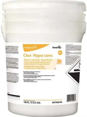 Diversey - 95750345 - Laundry Destainer Clax Hypo Conc 42b1 5 Gal. Pail Liquid