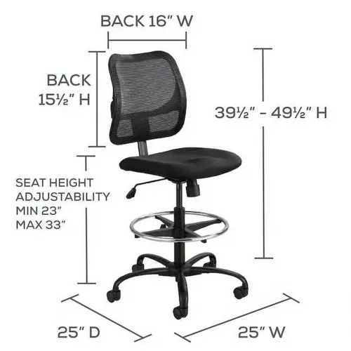 Safcoprod - From: SAF3395BL To: SAF3395BV - Vue Series Mesh Extended-Height Chair