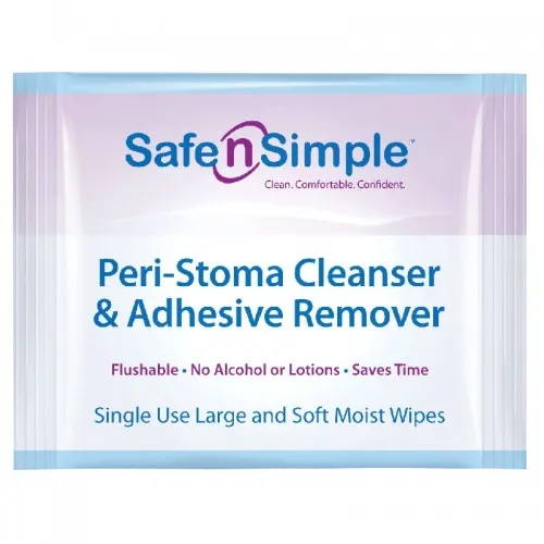 Safe N Simple - From: SNS00505 To: SNS00651 - Peri stoma adhesive remover wipe, 5/package.