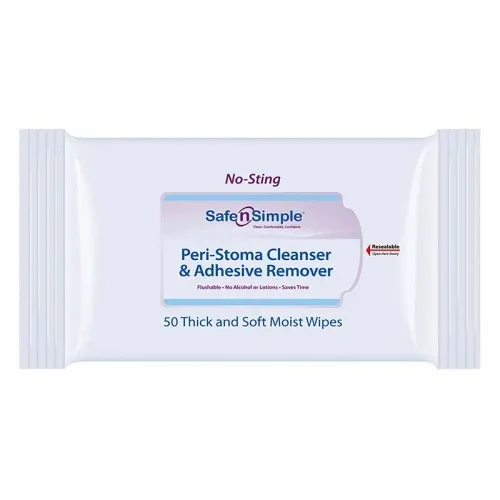 Safe n Simple - SNS00575 - SNS00651 - Safe N Simple Peri-Stoma Cleanser And Adhesive Remover No Sting Wipe