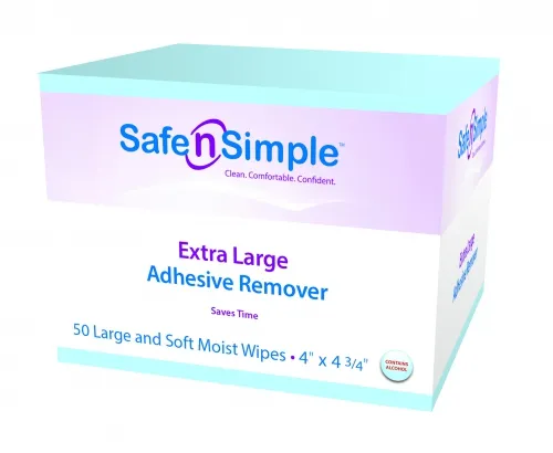 Safe N Simple - SNS00644 - Extra Large Adhesive Remover Wipe, 4" x 4 3/4"