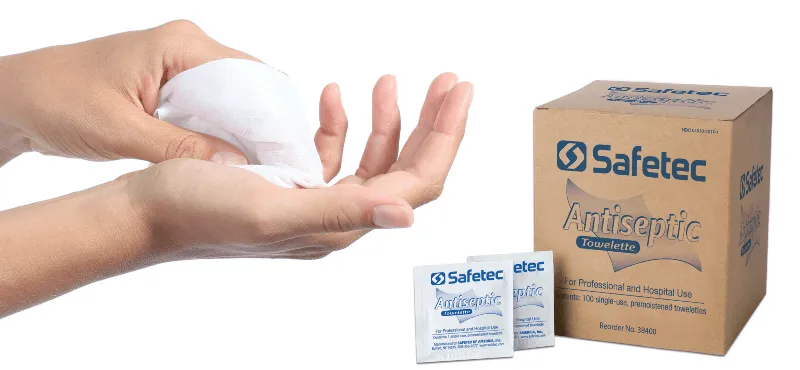 Safetec - 38400 - 38401 - Safetec Wet Wipes Antiseptic Individual Wipe / Case