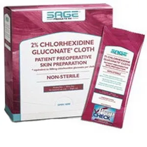 Sage products - sage - 9706 - skin prep wipe sage 2 per pack soft pack 2% strength chg ( gluconate) nonsterile