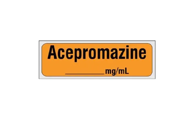 Shamrock Scientific - SAV-910 - Drug Label Shamrock Syringe Label Acepromazine / _____ Mg/ml Orange 1/2 X 500 Inch