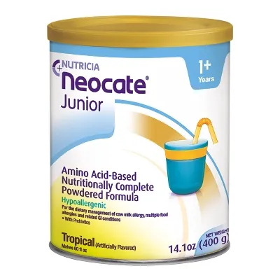 Nutricia North America 7531 - 133048 - Neocate Junior, Tropical, 14.1 oz / 400 g, Amino acid-based, 1804 calories per can, Hypoallergenic.