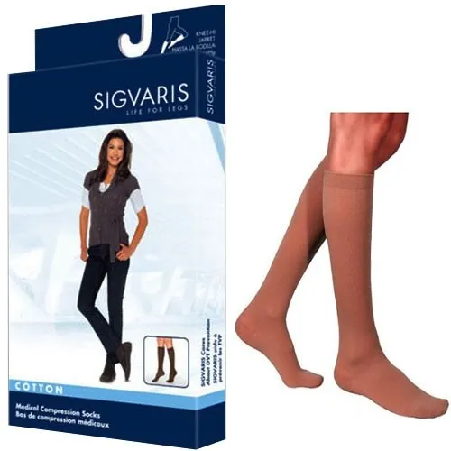Sigvaris - 233CSLW66 - 233CW Womens Cotton Calf High Socks-Small Long-Crispa