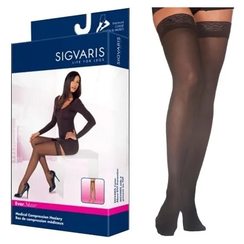 Sigvaris - 783NSSW99 - SIGVARIS  30-40 Womens Eversheer Thigh Highs-Sm-Short-Black