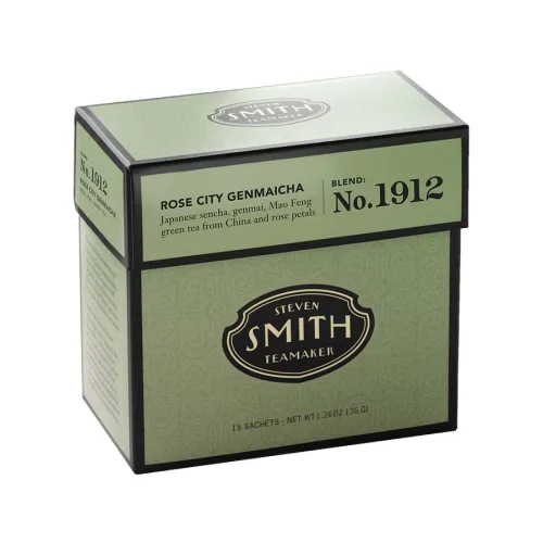 Smith Tea - 235048 - Green Tea Rose City Genmaicha 15 tea bags