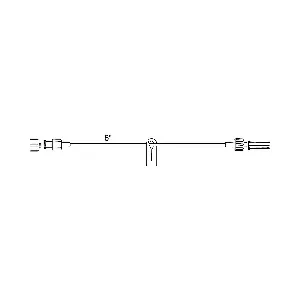Smiths Medical ASD - MX459SL - Extension Set, T-Connector, 0.3ml PV, 5", Small Bore Tubing, Injection Site, Slide Clamp, Swivel Male Luer Lock Connector, 50/cs (US Only)