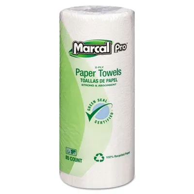 Soundview - MRC06350 - Perforated Kitchen Towels, White, 2-Ply, 9"X11", 85 Sheets/Roll, 30 Rolls/Carton