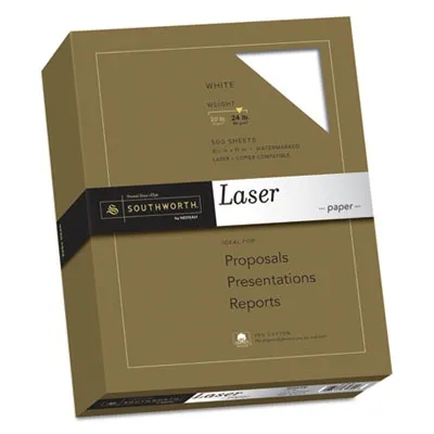 Southworth - SOU3172410 - 25% Cotton Laser Paper, 95 Bright, 24 Lb, 8.5 X 11, White, 500/Ream