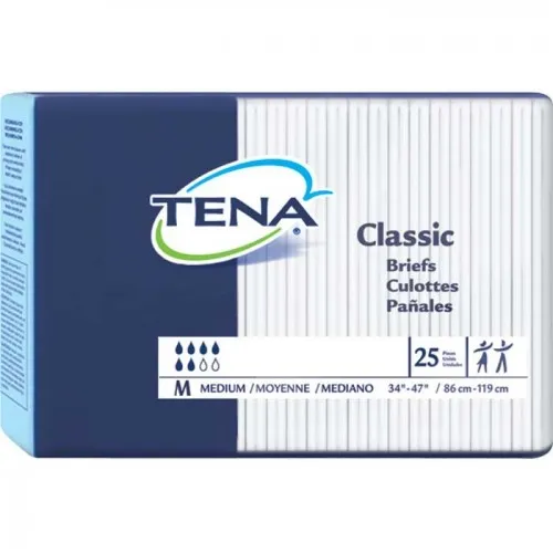 Essity - TENA Classic - 67720 - Unisex Adult Incontinence Brief TENA Classic Medium Disposable Moderate Absorbency