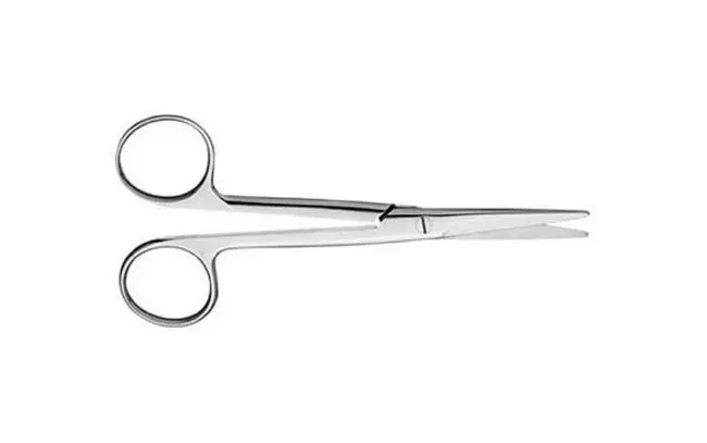 V. Mueller - Vital - SU1800 - Dissecting Scissors Vital Mayo 5-3/4 Inch Length Surgical Grade Stainless Steel NonSterile Finger Ring Handle Straight Blunt Tip / Blunt Tip
