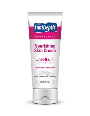DermaRite Industries - Lantiseptic Nourishing Skin Cream - 0813 - Hand and Body Moisturizer Lantiseptic Nourishing Skin Cream 4 oz. Tube Unscented Cream