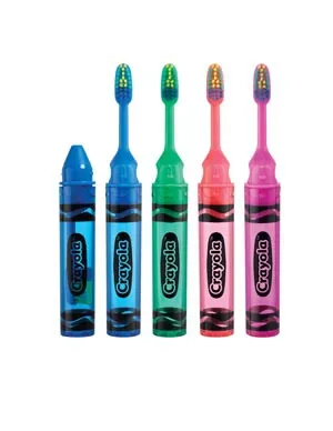 Sunstar Americas - 228PA - GUM Crayola&#153; On-the-Go Toothbrush, Compact Head, Assorted Colors, Individually Packed, 1 dz/bx (US Only)