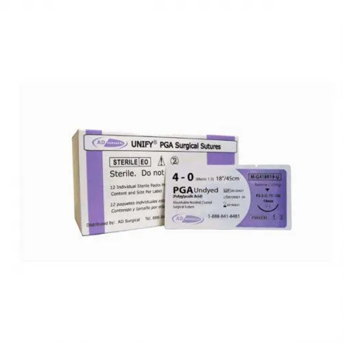 Surgical Specialties - From: G490N To: G497N - Polyglycolic Acid Suture, Braided, Reverse Cutting, 3/8 Circle