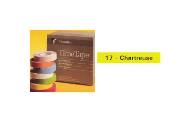 Precision Dynamics - Time - T-512-17 - Blank Label Tape Time Multipurpose Label Chartreuse Vinyl 1/2 X 500 Inch
