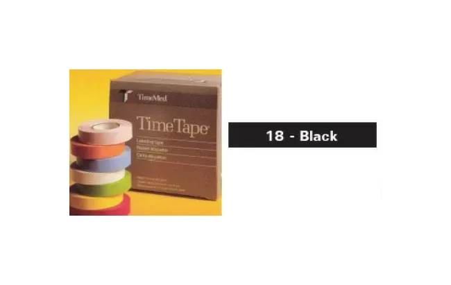 Precision Dynamics - Time - T-512-18 - Blank Label Tape Time Multipurpose Label Black Vinyl 1/2 X 500 Inch