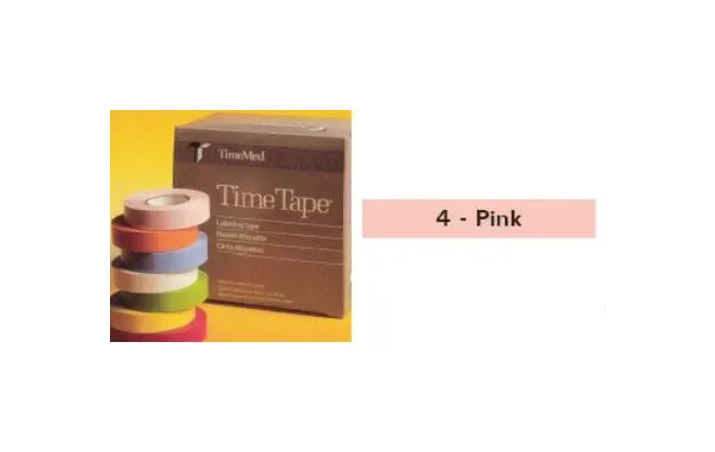 Precision Dynamics - Time - T-512-4 - Blank Label Tape Time Multipurpose Label Pink Vinyl 1/2 X 500 Inch