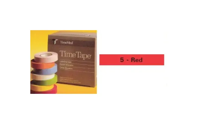 Precision Dynamics - Time - T-512-5 - Blank Label Tape Time Multipurpose Label Red Vinyl 1/2 X 500 Inch