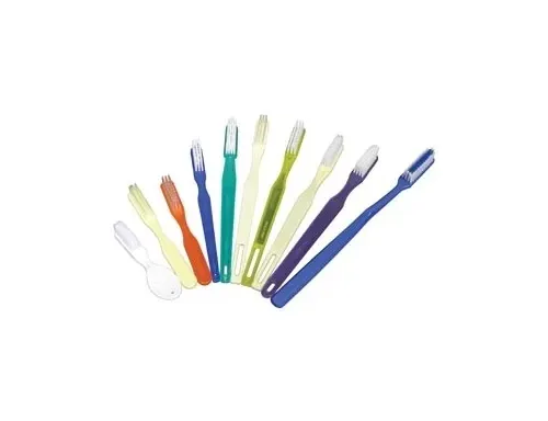 Dukal - TBJR - Toothbrush, 27 Tuft, Childrens, Blue Handle, White Nylon Bristles, 144/bx, 10 bx/cs