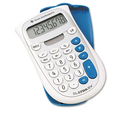 Texasinstr - TEXTI1706SV - Ti-1706Sv Handheld Pocket Calculator, 8-Digit Lcd